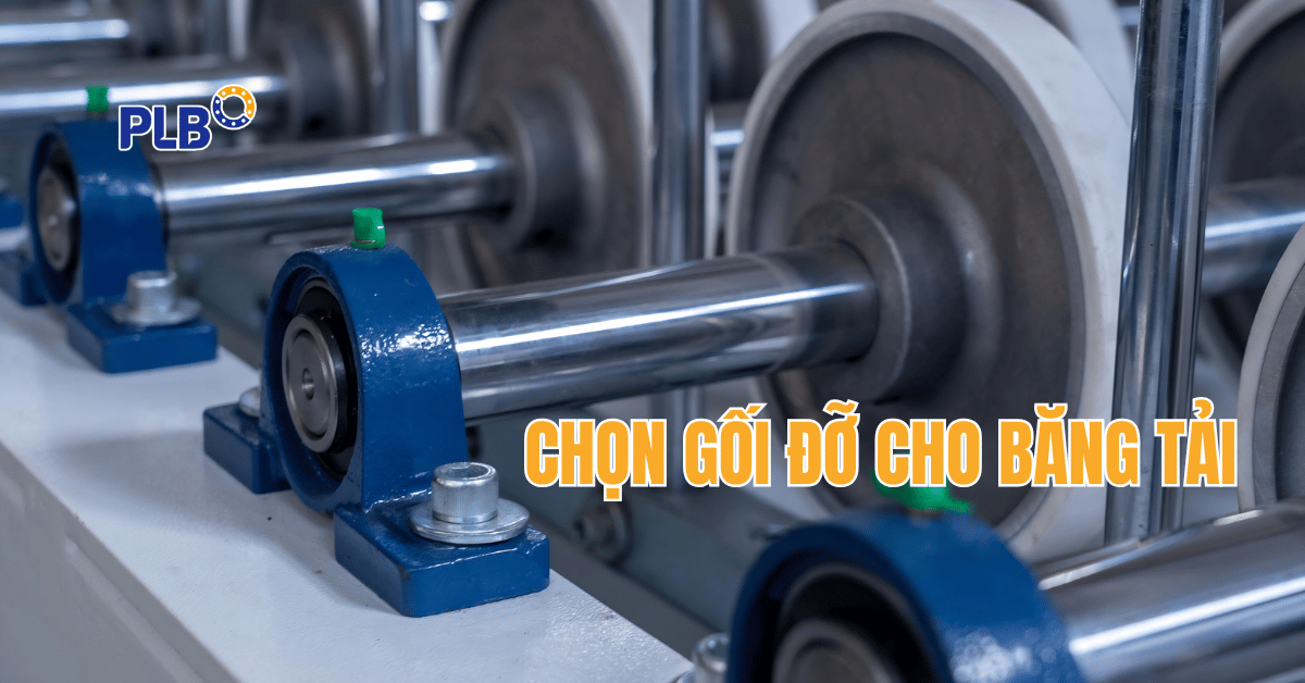 Chọn Gối Đỡ Cho Băng Tải: 5 Lỗi Thường Gặp Cần Tránh 1 Gối đỡ màu xanh ngọc lắp trên trục của hệ thống băng tải công nghiệp